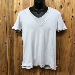 Z Zegna /ジーゼニア /メンズS 半袖Tシャツ トップス 無地 Ｖネック カジュアル 古着