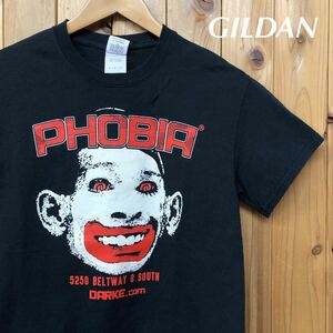 GILDAN /ギルダン /メンズS 半袖Tシャツ トップス 黒 プリントTシャツ PHOBIA フォビア ホラーTシャツ DARKE.com アメカジ USA古着