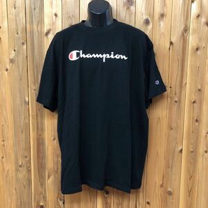 Champion /チャンピオン /メンズ2XL 黒 半袖Tシャツ トップス プリントTシャツ ロゴTシャツ コットン100% スポーツ カジュアル 古着