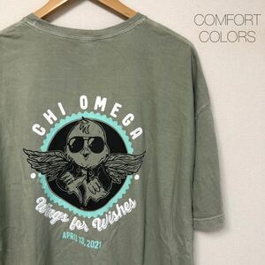 COMFORT COLORS＊コンフォートカラーズ /メンズ2XL 半袖Tシャツ トップス プリントTシャツ CHI OMEGA ロゴT アメカジ USA古着 大きいサイズ