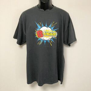 メンズ /プリントTシャツ /半袖Tシャツ トップス B LIGHT! /camp CARAWAY /ロゴT チャコールグレー アメカジ USA古着 大きいサイズ