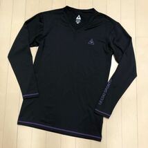 le coq sportif /ルコック メンズM Ｖネック 長袖Tシャツ トップス インナーシャツ アンダーシャツ ロゴプリント 黒 ゴルフ スポーツウェア_画像1