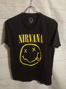 メンズ ph440 Nirvana ニルヴァーナ スマイル プリント 半袖 Tシャツ M ブラック/イエロー 黒/黄