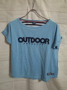  lady's ph604 OUTDOOR PRODUCTS Outdoor Products chain stitch Logo embroidery short sleeves T-shirt L light blue series 