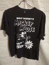 メンズ ph628 Disney ディズニー MICKEY ミッキーマウス プリント 半袖Tシャツ M ブラック 黒_画像1