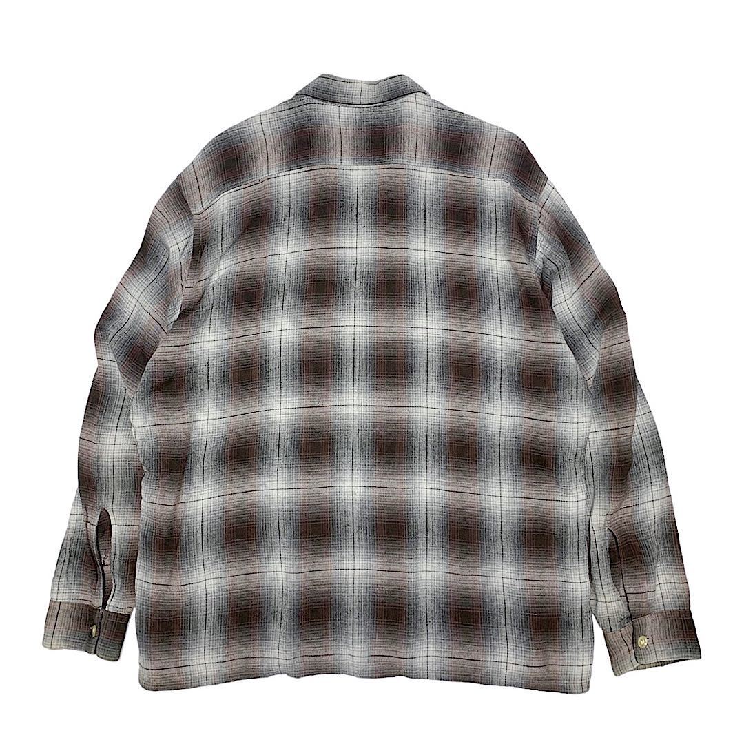 60s Manhattan VILLAFLAN ombre check rayon shirtオンブレチェック