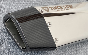 TRICK STARΦ60.5 汎用サイレンサー IKAZUCHI ステンレス×カーボンエンド ショート ,トリックスター TRICKSTAR マフラー