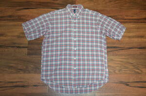 * prompt decision! America made Ships SHIPS tartan check B.D short sleeves shirt M superior article 