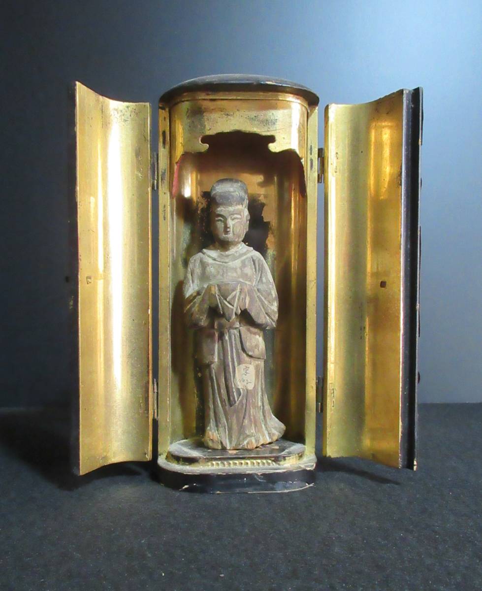 中国仏教美術 古い木彫仏 厨子入 時代物 | JChere雅虎拍卖代购