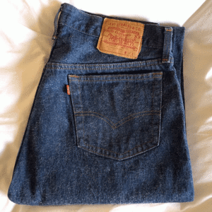 米国製 ハチマル 80s オリジナル Levi’s 501 W36(W33) 濃紺 美品 中古 CAREパッチ 1980年代 アメリカ製 USA製 ジーンズ デニムパンツ