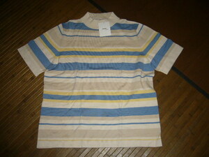 196‐56♀：McGREGOR マクレガー　半袖　薄手　ニット　クルーネックセーター　size.L　色.多色ボーダー　ニチメンインフィニティ時期　