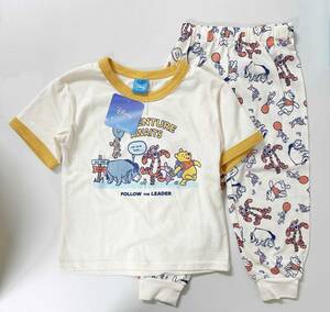 新品 130 ★ くまのプーさん キッズ 半袖 パジャマ 上下 セット 長ズボン 子供用 ボーイズ ガールズ Tシャツ ジョガー パンツ Pooh