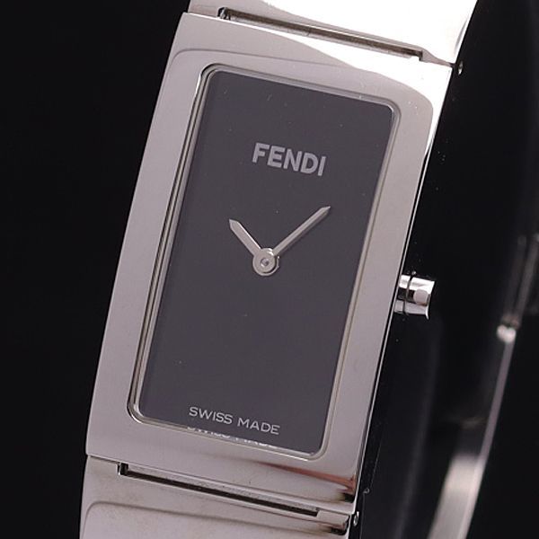 新品電池】フェンディ スクエア バングル 腕時計 オロロジ シルバー 680L-