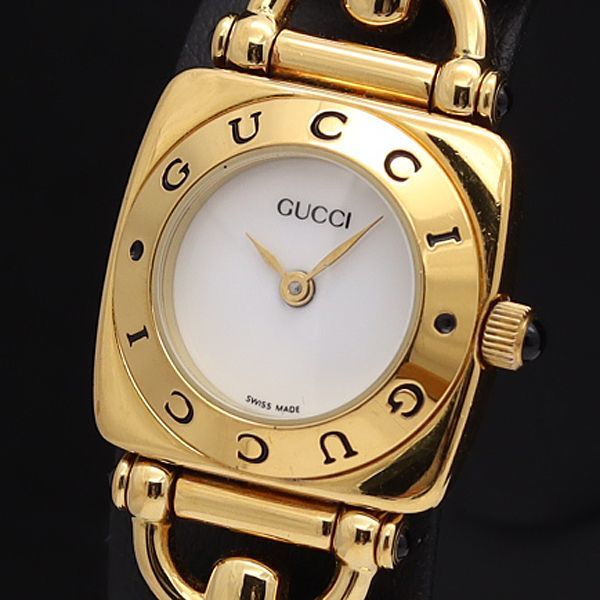 SALE】 良品 グッチ GUCCI 腕時計 6300L ゴールド レディース 腕時計