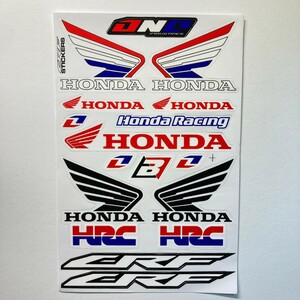 ホンダ ウィング HONDA HRC GPレーシング モトクロス ステッカー デカール セット 白黒　 S214