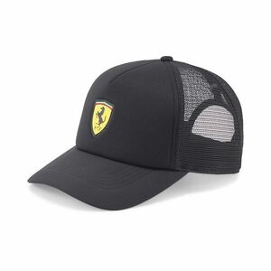 ★送料無料★SCUDERIA FERRARI Black Truckers Baseball Cap フェラーリ メッシュキャップ 帽子 ブラック