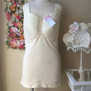 OI324 ③*5L new goods large size cotton 100% Bra Cami cup attaching inner annual put on .. kind feel of camisole 