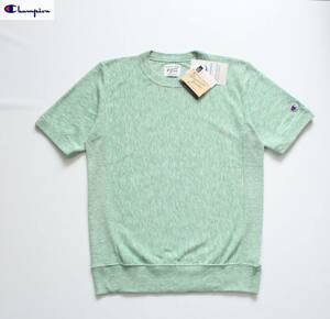 未使用【 チャンピオン リバースウィーブ 】リンガー Tシャツ Mサイズ/チェスト88-96 グリーン C3-Z303 リブ クルーネック Premium Jersey