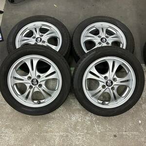 4穴■MANARAY SPORT 2022年製 ダンロップ LE MANS V 185/55R15 82V×2 2021年製165/60R15×2 4本■072804R