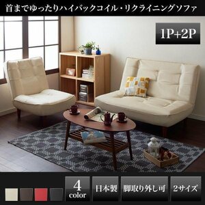 【0206】ハイバックコイルソファ[Lynette]レザータイプ１P+2P(4