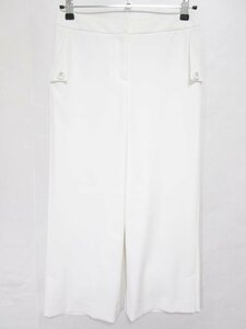 【送料込】 TO BE CHIC トゥービーシック パンツ ホワイト 白 ワイドパンツ 裾サイドスリット ウエスト後ゴム size40 L エレガンス/950164