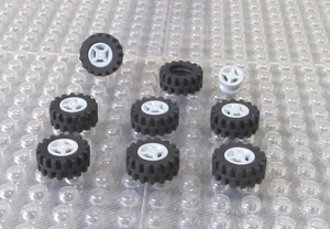 ◆レゴ∥LEGO【ホイール(8x6/廃版タイプ)/灰色xタイヤ(15x6) 8セット】#4624c06◆正規品 [R86010]