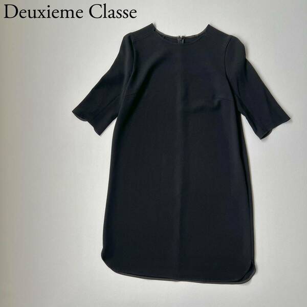 DEUXIEME CLASSE ミューズドゥドゥーズィエムクラス ワンピース トリアセジョーゼット トップス ブラック　フォーマル　オンオフ兼用