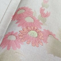 大島紬 着物 中古 正絹 袷 セミフォーマル 花の図 菊 刺繍 灰梅色 多色 身丈154cm 裄63cm SA きもの北條 A889-3_画像9