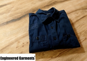 Engineered Garments* work shirt * cotton tsu il * size S navy * engineered garments 