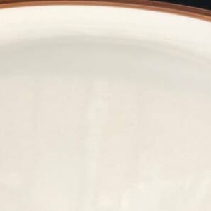 《食器》 銘無「茶とオレンジの縁 中サイズのプレート ×2枚セット」 円直径：約23.1cm・高さ：約1.8cm 中皿：2点の画像10