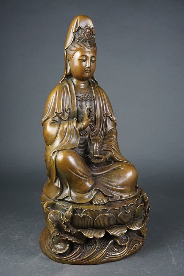 B-705□仏像銅造り観音仏像台座坐像| JChere雅虎拍卖代购