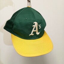 《80s / 90s / オフィシャル》オークランド アスレチックス ベースボール キャップ フリーサイズ ビンテージ MLB 帽子 ニューエラ メンズ_画像1