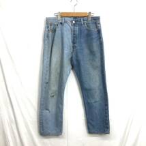 KZ6529★MADE by Sunny side up : ヴィンテージ Levi's 再構築デニムパンツ★S★インディゴブルー メイドバイサニーサイドアップ_画像1