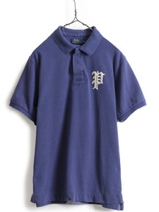 大きいサイズ XL ■ ポロ ラルフローレン 鹿の子 半袖 ポロシャツ メンズ / 古着 POLO 半袖シャツ ラガー シャツ タイプ フェルト ワッペン