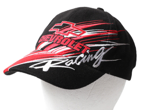 デッドストック ■ シボレー レーシング ベースボール キャップ フリーサイズ / 新品 帽子 レース ナスカー NASCAR CHEVROLET 企業物 黒