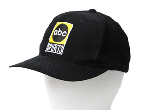 デッドストック 90s ■ abc 企業ロゴ 刺繍 コットン ベースボール キャップ フリーサイズ 新品 90年代 オールド トラッカー 企業物 当時物