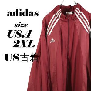 [US old clothes * free shipping ]adidas thick Wind breaker Bick Silhouette 