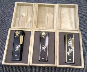 * made in Japan Showa Retro tradition industrial arts . after ..K24 original gold gas lighter Coney - 8 super-rare 3 color Complete 3 piece 1 set special order . box attaching 