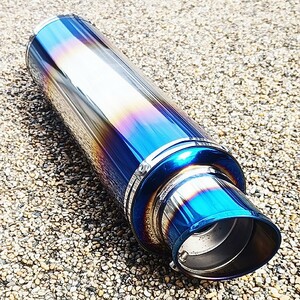  titanium manner slip-on muffler silencer slash cut exhaust pipe 60.5mm GSX-R250R GSX-R400R GSX-R750R GSX-R1100R GSX1300R Hayabusa 