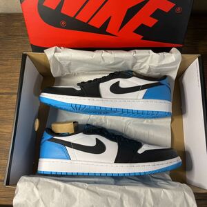 Nike Air Jordan 1 Low OG Black and Dark Powder Blue/UNCナイキ エアジョーダン1 ロー OG ブラック アンド パウダーブルー/UNC 28cm