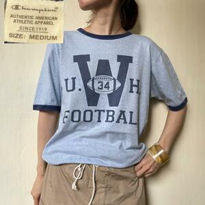 【W13】リンガーTシャツ フットボール チャンピオン U.W.H.