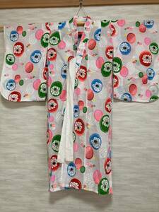  rose. flower / Sakura. flower / deer. . aperture stop pattern for girl yukata ( dress length approximately 104.52 length of a sleeve 54 sleeve width 31cm small of the back cord attaching )
