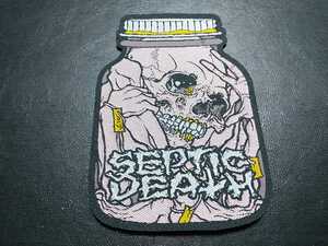 SEPTIC DEATH 刺繍パッチ ワッペン セプティック・デス Jar Of Pus / pushead パスヘッド metallica napalm death slayer d.r.i. c.o.c.