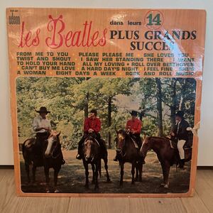 激レア　ジャケ難美盤『LES BEATLES dans leurs 14 PLUS GRANDS SUCCES』フランス盤 ホースカバーオレンジラベル　LP レコード　ビートルズ