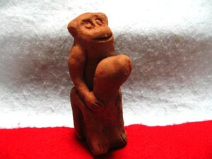 【福】　木の葉猿 　サル土人形 申 さる 永田 お猿　熊本 郷土玩具