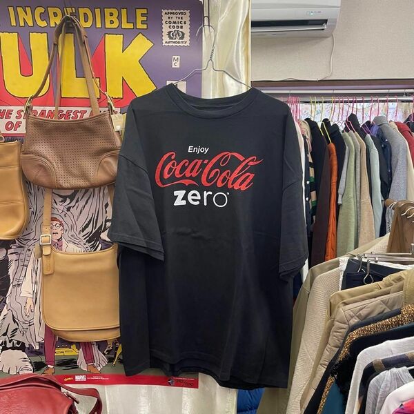 古着 Coca-Cola zero コカコーラゼロ プリントTシャツ XXL ブラック アメカジ 古着MIX ユニセックスOK デカイ！