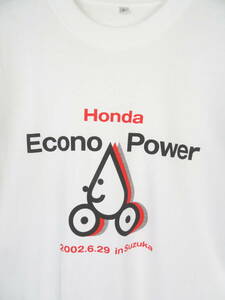 新品同様 ホンダ エコパワー Tシャツ L ★ 2002年6月29日 鈴鹿サーキット ★ HONDA ECONO POWER 燃費 レース レーシング スタッフ クルー