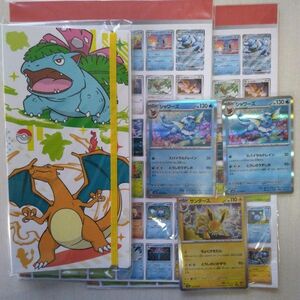 ポケモンカード151　御三家カードファイル＆カタログポスター＆シャワーズ他Rカード17枚