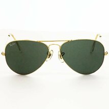 ◆1980年代 B&L RAYBAN ボシュロム レイバン サングラス Aviator アビエイター メンズ レディース 58□14 ゴールド×ダークグレー6CC/88373_画像1