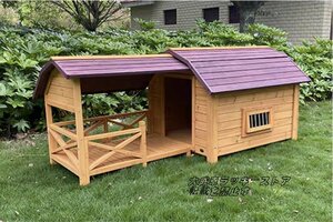 特売！犬小屋 犬舎 ドアと窓付きの犬用犬小屋 保温防寒 通気性 ペットハウス 中型犬用 屋外ハウス ケージ ドッグハウス